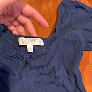 WAYF Navy Textured Top